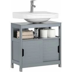 SoBuy Under Sink Bathroom Storage Cabinet With Shelf And Double Sliding Door,FRG128-SG