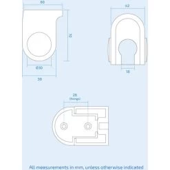 ADJUSTABLE SHOWER HANDSET HOSE UNIVERSAL FIXED WALL BRACKET HOLDER CHROME -Comfort Bathroom Store 16645536 4