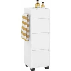 SoBuy White Bathroom Cabinet Bathroom Storage Cabinet Unit With 3 Drawers,BZR29-W