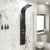 Thermostatic Brushed Black Shower Tower Panel 2 Body Jets 2 Twin Heads -Comfort Bathroom Store 16770538 1
