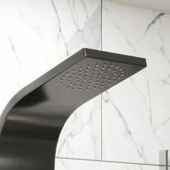 Thermostatic Brushed Black Shower Tower Panel 2 Body Jets 2 Twin Heads -Comfort Bathroom Store 16770538 3