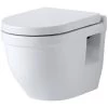 Milano Newby - White Ceramic Modern Bathroom Wall Hung Toilet WC And Soft Close Seat -Comfort Bathroom Store 16771409 1