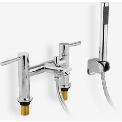 Blossom Modern Bridge Deck Mounted Bath Filler Shower Mixer Tap With Handheld Kit 9 Blossom Modern Bridge Deck Mounted Bath Filler Shower Mixer Tap With Handheld Kit -Comfort Bathroom Store 16934339 3