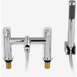 Blossom Modern Bridge Deck Mounted Bath Filler Shower Mixer Tap With Handheld Kit 10 Blossom Modern Bridge Deck Mounted Bath Filler Shower Mixer Tap With Handheld Kit -Comfort Bathroom Store 16934339 4