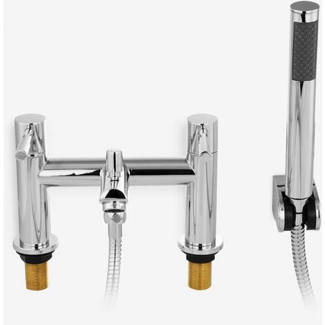 Blossom Modern Bridge Deck Mounted Bath Filler Shower Mixer Tap With Handheld Kit 6 Blossom Modern Bridge Deck Mounted Bath Filler Shower Mixer Tap With Handheld Kit - Image 4