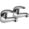 Studio Modern Set Of Chrome Hot And Cold Deck Mounted Basin Taps -Comfort Bathroom Store 16934344 1