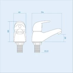 Studio Modern Set Of Chrome Hot And Cold Deck Mounted Basin Taps -Comfort Bathroom Store 16934344 3