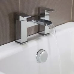Ozone Contemporary Bridge Chrome Waterfall Bath Filler Tap -Comfort Bathroom Store 16934355 2