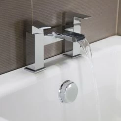 Ozone Contemporary Bridge Chrome Waterfall Bath Filler Tap -Comfort Bathroom Store 16934355 3