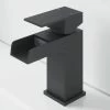 Modern Taps Basin Bathroom Sink Mono Mixer Waterfall Tap Lever Black Finish