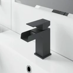 Modern Taps Basin Bathroom Sink Mono Mixer Waterfall Tap Lever Black Finish -Comfort Bathroom Store 16938610 3