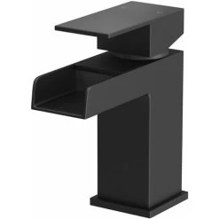 Modern Taps Basin Bathroom Sink Mono Mixer Waterfall Tap Lever Black Finish -Comfort Bathroom Store 16938610 4
