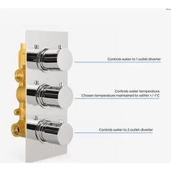 Wilden 3 Dial 3 Outlet Concealed Thermostatic Shower Round Valve -Comfort Bathroom Store 16944785 3