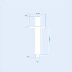 120mm Rectangular Ceiling Shower Arm Chrome -Comfort Bathroom Store 16982340 3