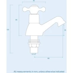 Strafford Traditional Victorian Pair Of Chrome Cross Head Basin Hot & Cold Taps -Comfort Bathroom Store 16982353 3
