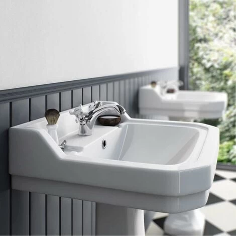 Edwardian Traditional Chrome Cross Head Design Basin Mono Mixer Tap 4 Edwardian Traditional Chrome Cross Head Design Basin Mono Mixer Tap - Image 2