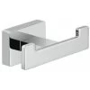 Bathroom Chrome Double Robe Hook Holder Square Wall Mounted Stylish Modern -Comfort Bathroom Store 16992935 1