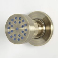 Milano Elizabeth - Traditional Front Fix Bathroom Shower Round Body Jet - Brushed Gold