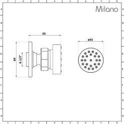 Milano Elizabeth - Traditional Front Fix Bathroom Shower Round Body Jet - Brushed Gold -Comfort Bathroom Store 17020875 3