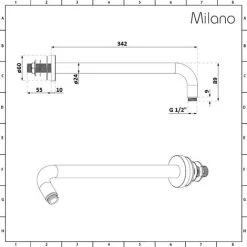 Milano Elizabeth - Traditional Wall Mounted Shower Arm For Fixed Shower Head - Brushed Gold -Comfort Bathroom Store 17020877 3