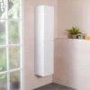 1600mm White Wall Mounted Right Hand Tall Bathroom Storage Unit