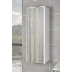 Ash Tall Cupboard Storage Unit Wall Hung Cabinet Bathroom Furniture 1000mm