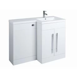 White Right Hand Bathroom Storage Furniture Combination Vanity Unit Set (No Toilet) -Comfort Bathroom Store 17034944 5