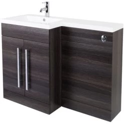 Grey Left Hand Bathroom Furniture Combination Vanity Sink Unit Set (No Toilet) -Comfort Bathroom Store 17034964 5