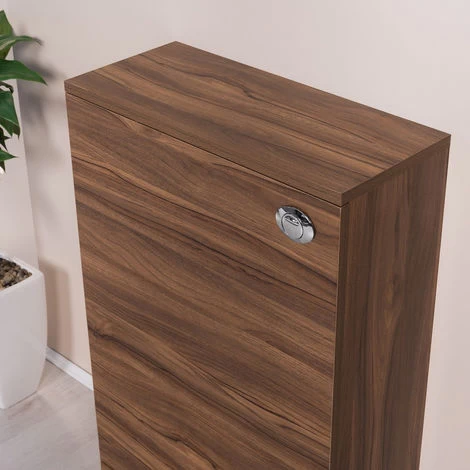 500mm Walnut Back To Wall Toilet Concealed Cistern Housing Unit Bathroom Furniture 6 500mm Walnut Back To Wall Toilet Concealed Cistern Housing Unit Bathroom Furniture - Image 4
