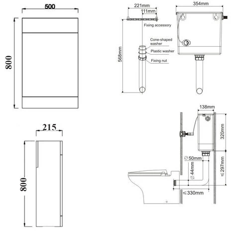 500mm Walnut Back To Wall Toilet Concealed Cistern Housing Unit Bathroom Furniture 7 500mm Walnut Back To Wall Toilet Concealed Cistern Housing Unit Bathroom Furniture - Image 5