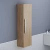 1200mm Light Oak Effect Wall Mounted Tall Bathroom Storage Unit