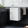 Nanuya 400mm Cloakroom Wall Hung Basin Vanity Unit White -Comfort Bathroom Store 17057396 1