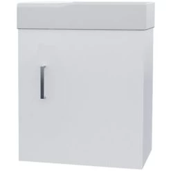 Nanuya 400mm Cloakroom Wall Hung Basin Vanity Unit White -Comfort Bathroom Store 17057396 5