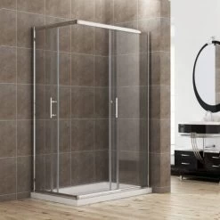 ELEGANT Sliding Corner Entry 1200 X 760 Mm Shower Enclosure 6mm Extra Toughened Safety Glass Sliding Cubicle Door -Comfort Bathroom Store 17071980 5