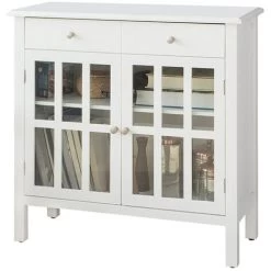 SoBuy White Sideboard Storage Cabinet Cupboard 2 Drawers 2 Door,FSB23-W