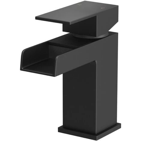 Mixer Tap Bathroom Basin Black Taps Modern Sink Filler Waterfall Cloakroom Waste 6 Mixer Tap Bathroom Basin Black Taps Modern Sink Filler Waterfall Cloakroom Waste - Image 4