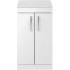 Nuie Athena Floor Standing 2-Door Vanity Unit And Worktop 500mm Wide - Gloss White 1 Nuie Athena Floor Standing 2-Door Vanity Unit And Worktop 500mm Wide - Gloss White -Comfort Bathroom Store 17461638 1