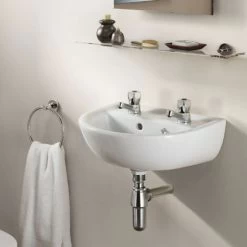 Armitage Shanks Sandringham 21 Wall Hung Basin 450mm Wide - 2 Tap Hole -Comfort Bathroom Store 17489151 3