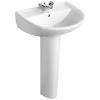 Armitage Shanks Sandringham 21 Basin With Full Pedestal 550mm Wide - 1 Tap Hole -Comfort Bathroom Store 17489170 1