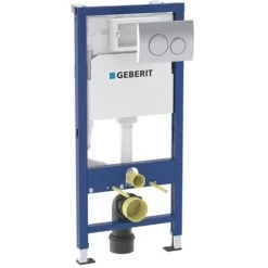 Geberit Duofix 1120mm Wall Hung WC Frame With Delta Cistern And Delta20 Flush Plate