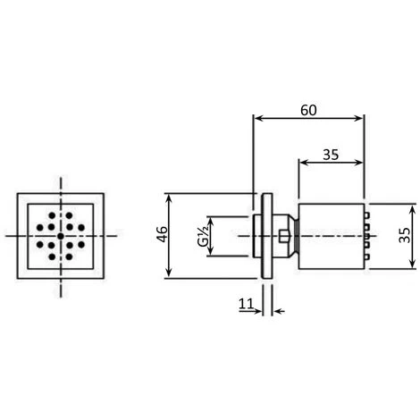 JTP Square Body Jet For Mixer Shower Single - Chrome 4 JTP Square Body Jet For Mixer Shower Single - Chrome - Image 2