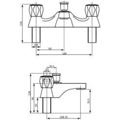 JTP Astra Bath Shower Mixer Tap Deck Mounted - Chrome -Comfort Bathroom Store 17491461 2