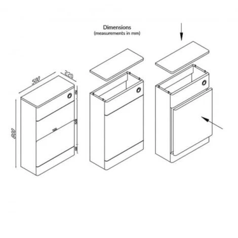 Orbit Eve Back To Wall WC Toilet Unit 500mm Wide - Pebble Grey 4 Orbit Eve Back To Wall WC Toilet Unit 500mm Wide - Pebble Grey - Image 2