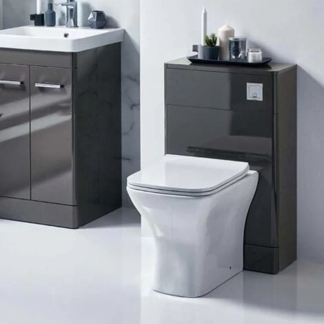 Orbit Eve Back To Wall WC Toilet Unit 500mm Wide - Pebble Grey 7 Orbit Eve Back To Wall WC Toilet Unit 500mm Wide - Pebble Grey - Image 5