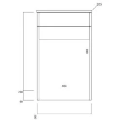 Orbit Contour Back To Wall WC Unit 500mm Wide - Graphite Grey -Comfort Bathroom Store 17493606 2