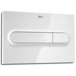 Roca PL1 Dual Toilet Flush Plate - White