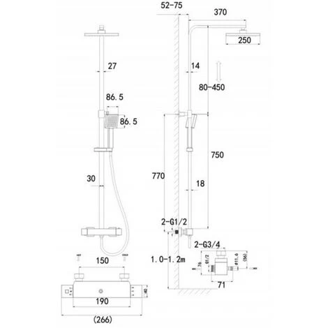 Sagittarius Stark Cube Bar Shower Mixer With Shower Kit + Fixed Head - Chrome 4 Sagittarius Stark Cube Bar Shower Mixer With Shower Kit + Fixed Head - Chrome - Image 2