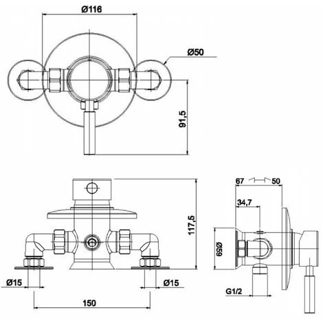 Sagittarius Ergo Lever Concealed Shower Valve Chrome 4 Sagittarius Ergo Lever Concealed Shower Valve Chrome - Image 2