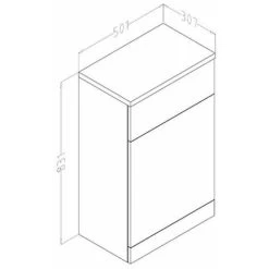 Verona Bianco Back To Wall Toilet Unit 500mm Wide - Gloss White -Comfort Bathroom Store 17503337 2