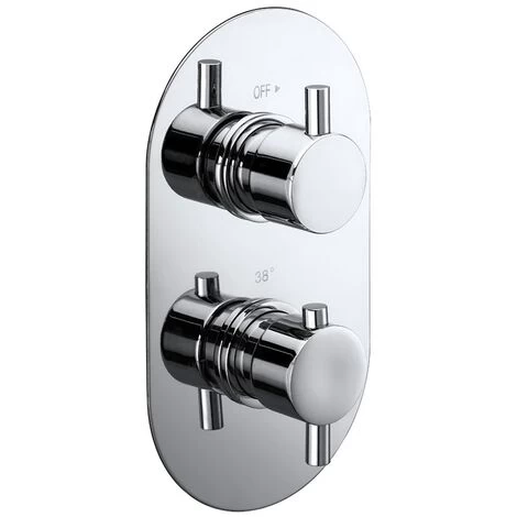 Verona Evoke Concealed Thermostatic Shower Valve Dual Handle - Chrome 3 Verona Evoke Concealed Thermostatic Shower Valve Dual Handle - Chrome